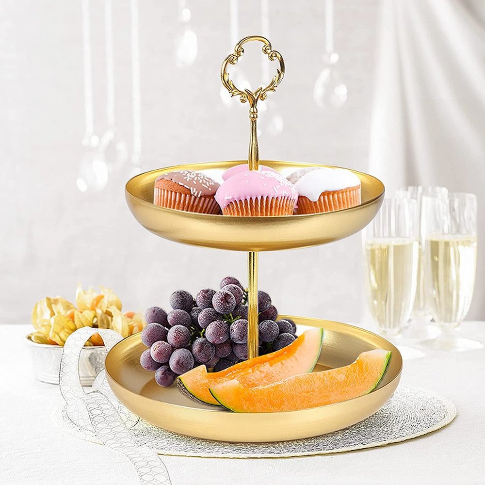 Bosonshop 2 Tier Cupcake Stand Cupcake Holder for Party Stacked Bowls
